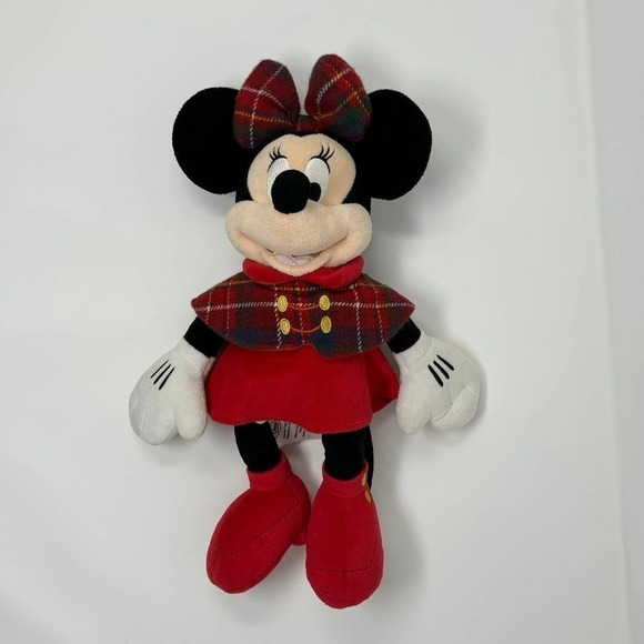 Disney Collection Holiday Minnie Mouse Plaid Cape and Bow 2015 Collectible Plush - Picture 15 of 15